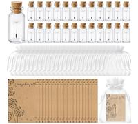 Geiserailie 24 Set Pequeño Concededor de Deseos Dientes de León en Frasco Tarjeta Bolsa de Organza Cuerda Regalo de Gracias Amuleto de Suerte Favores de Fiesta para Navidad Cumpleaños Boda