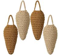 Geiserailie 4 Piezas Señuelos de Nido de Avispas de Crochet Nido de Avispas Colgante Falso para Patio Aleros Jardín Patio Señuelo Decoración