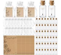 Geiserailie 48 Set Pequeño Concededor de Deseos Dientes de León en Frasco Tarjeta Bolsa de Organza Cuerda Regalo de Gracias Amuleto de Suerte Favores de Fiesta para Navidad Cumpleaños Boda