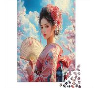 Geisha 1000 Piezas Rompecabezas para Adultos Arte Tradicional japonés para Amantes O Amigos Imposable 70x50cm/1000pcs