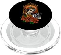 Geisha Art Nouveau Día de los Muertos - Floral Skull Woman PopSockets PopGrip para MagSafe