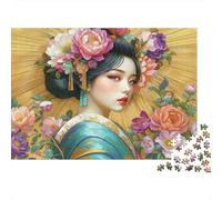 Geisha con Flores Rompecabezas Imposible,desafío for Adults Interesante Juego Educativo 1000 Piezas Obra De Arte De Juego De para Adultos Y Niños A Partir De 12 Años 38x26cm/1000pcs