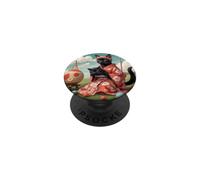 Geisha de Gato japonés con Bolas de Gatito bebé PopSockets PopGrip Adhesivo
