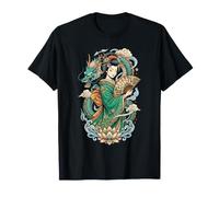 Geisha Dragón Mitología Japonesa Arte Tradicional Japón Camiseta