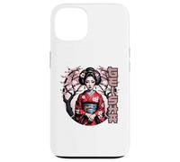 Geisha Elegante con Flores de Cerezo Carcasa para iPhone 13