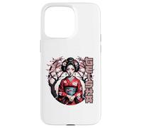 Geisha Elegante con Flores de Cerezo Carcasa para iPhone 15 Pro MAX