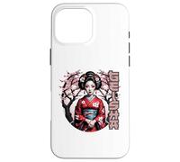Geisha Elegante con Flores de Cerezo Carcasa para iPhone 16 Pro MAX