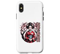 Geisha Elegante con Flores de Cerezo Carcasa para iPhone X/XS