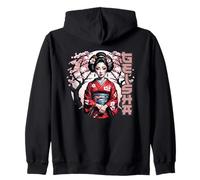 Geisha Elegante con Flores de Cerezo Sudadera con Capucha