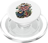 Geisha En Kimono Elaborado Rodeado De Motivos Florales PopSockets PopGrip para MagSafe