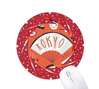 Geisha Japón Tokyo Japanese Sushi Wheel mouse pad de goma roja redonda