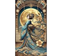 Geisha japonesa clásica Diamond Painting para Adultos,5D Round Drill diamond painting kit completo,DIY Strass Diamante Bordado Cristal Punto de Cruz Painting para Hogar Pared Decoración 80x170 cm