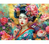 Geisha Japonesa Rompecabezas 1000 Piezas Cartón para Principiantes Días Lluviosos Tiempo Libre En Casa para Reyes Magos Detalle De Cumpleaños 1000 PCS