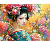 Geisha Japonesa Rompecabezas 300 Piezas Cartón Resistente para Toda La Familia Desconectar Estrés Ocio Creativo En Casa Mejor Valorado 300 PCS