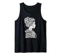 Geisha Kyoto Japón Anime Retro japonés Kanji Word Souvenir Camiseta sin Mangas
