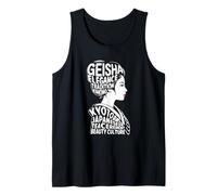 Geisha Kyoto Japón Anime Retro japonés Kanji Word Souvenir Camiseta sin Mangas