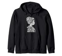 Geisha Kyoto Japón Anime Retro japonés Kanji Word Souvenir Sudadera con Capucha