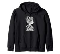 Geisha Kyoto Japón Anime Retro japonés Kanji Word Souvenir Sudadera con Capucha