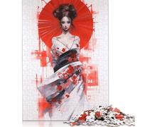 Geisha of The Rising Sun Puzzles Imposible,desafío para Adultos Entretenimiento Creativo 1000 Piezas Obra De Arte De Juego De para Adultos, Regalos A Partir De 14 Años 1000pcs (38x26cm)