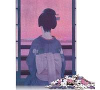 Geisha Retro Puzzles Imposible,desafío para Adultos Entretenimiento Creativo 1000 Piezas Obra De Arte De Juego De para Adultos Y Niños A Partir De 12 Años 1000pcs (38x26cm)