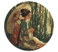 Geisha sentada en un Bosque de bambú japonés 1000pcs (67.5x67.5cm) Puzzle Adecuado para Adultos Y Multitud Mayores De 14 Años