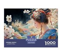 Geisha with Ornate Kimono 1000 Pcs Stabiler Karton Puzzle Traditional Beauty Stressabbau Kreatives Spiel Puzzles Als Geburtstagsgeschenke 70x50cm/1000pcs