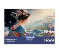 Geisha with Ornate Kimono 1000 Stück Premium-Karton Puzzle Traditional Beauty Lebendige Bilder Familienspiel Puzzles Für Erwachsene Und Kinder 38x26cm/1000pcs
