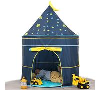 GEIwenle Carpa para niños,con Luces de Estrellas Castillo,Tienda para Niños,Niños Playhouse Toy para Juegos de Interior y Exterior,Navidad & Cumpleaños Regalos para Niños Chico Niña (Moon Blue)