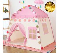 GEIwenle Tienda de Princesa,Carpa para niños 12 meses o más con Luces de Estrellas,Tienda de campaña para niños,Ideal para Jugar en Interiores y Exteriores, Navidad & Cumpleaños Regalos(Rosa)