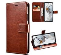 GEJEFA Funda para DOOGEE Vmax Plus/Vmax Pro 2024, Funda de Premium PU Cuero + Interior TPU Anti-Choque con Ranura para Tarjeta[Soporte Plegable][Cierre Magnético], Marrón