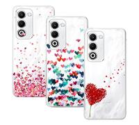 GEJEFA Funda para OPPO A5 5G/4G/OPPO A5m, (3 Pack) Transparente TPU Carcasa Delgado Anti-Choques con Dibujo de Corazón Funda