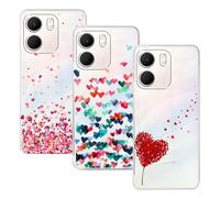 GEJEFA Funda para OPPO A5x, (3 Pack) Transparente TPU Carcasa Delgado Anti-Choques con Dibujo de Corazón Funda para OPPO A5x
