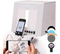 GEJLELDS Kit de Caja de luz Profesional para fotografía de joyería con rotación eléctrica de 360°, 4 Luces de Relleno con Brillo Ajustable y Mini softbox para Estudio fotográfico TB30