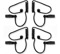 Gejoy Paquete de 4 auriculares de espía negros para disfraz, accesorio de disfraz de agente de seguridad falso, accesorio de juguete para Halloween, cosplay