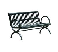 GEK208130 Banco de jardín Banco de jardín Negro for Exterior, Asiento de Hierro Calado, con Patas de Silla de Aluminio Fundido, for balcón, Patio, Parque, Ocio Banco Exterior(Grande)