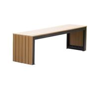 GEK208130 Banco de jardín Banco de jardín sin Respaldo, con Estructura de Acero, Silla de Tablero Artificial for Exteriores, Asientos de Ocio Banco Exterior(XL)
