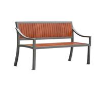 GEK208130 Banco de jardín Banco de Respaldo for Exteriores de Parque, Silla de jardín con Estructura de Hierro y Metal, Asiento de Descanso de Madera for Patio Banco Exterior(Grande)