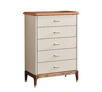 GEK208130 Dormitorio Cajonera de Gran Capacidad Cuero Microfibra, 5 cajones, cómoda, mesita Noche, cajón, Armario Almacenamiento for Dormitorio con Mango latón Torre de Almacenamiento
