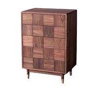 GEK208130 Dormitorio Cajonera de Madera Maciza, Dormitorio Nogal Negro, cómoda 5 cajones, Moderna, Ligera, Lujosa, Alta, Sala Estar, Armario Almacenamiento Torre de Almacenamiento
