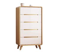 GEK208130 Dormitorio Cajonera Multifuncional Cajones de Armario for Sala Estar Color Madera Original Cofre 5 cajones Marco Maciza Estante Lacado Tocador Torre de Almacenamiento