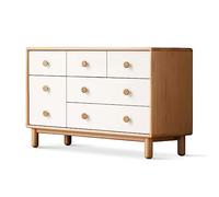 GEK208130 Dormitorio Cómoda Ancha for Dormitorio - Gabinete de Almacenamiento Madera Maciza con Puerta y 5 cajones, for Sala Estar, Oficina en el hogar Torre de Almacenamiento