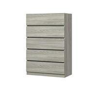 GEK208130 Dormitorio Cómoda Blanca de 5 cajones for Dormitorio, tocador, Mesa Maquillaje, Pasillo, Muebles 27,6 Pulgadas Torre de Almacenamiento(Grey Oak)