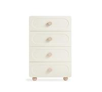 GEK208130 Dormitorio Cómoda con cajones de Madera guías for Dormitorio, salón, Pasillo, guardería, Color Blanco Torre de Almacenamiento(60 * 43 * 102cm)