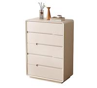 GEK208130 Dormitorio Cómoda de 5 cajones for Dormitorio, cómoda Sala Estar con, Blanca, Alta Madera Maciza Torre de Almacenamiento
