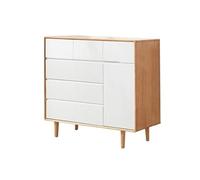 GEK208130 Dormitorio Cómoda de Madera Blanca for Dormitorio con 6 cajones y 1 Puerta Torre de Almacenamiento