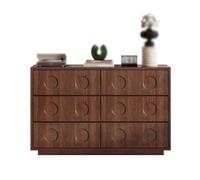GEK208130 Dormitorio Cómoda de Madera Vintage con cajón Almacenamiento 6 cajones for Sala Estar, Dormitorio, Pasillo Torre de Almacenamiento(Medio)