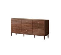 GEK208130 Dormitorio Cómoda Moderna con 9 cajones, Armario Organizador de Almacenamiento Madera for Sala Estar, Pasillo, castaño Torre de Almacenamiento(Pequeño)