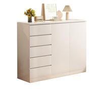 GEK208130 Dormitorio Cómoda Moderna con Puertas Dobles, Mueble de Almacenamiento for el hogar con 5 cajones for dormitorios y Salas de Estar Torre de Almacenamiento