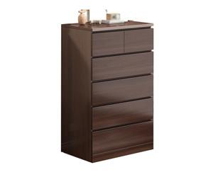 GEK208130 Dormitorio Gabinete de Almacenamiento for el hogar Moderno con 6 cajones, cómoda de Lujo de 5 Capas for dormitorios y Salas de Estar Torre de Almacenamiento(Bruin)