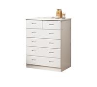 GEK208130 Dormitorio Gabinete de Almacenamiento Madera Minimalista con cómoda 6 cajones for Sala Estar, vestidor Torre de Almacenamiento(Blanco)